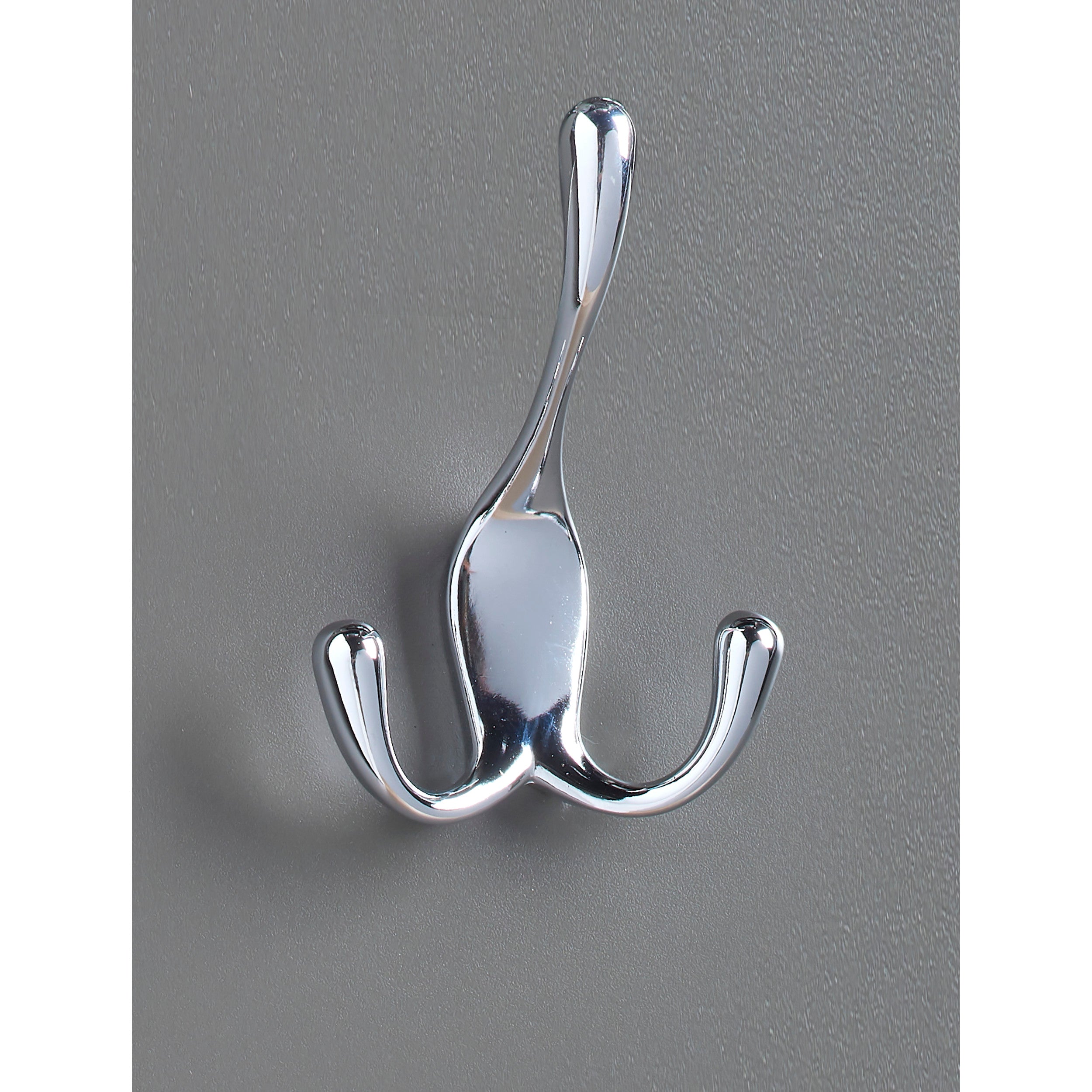 3-way Decorative Wall Hook Chrome  2.8 in (71 mm) W x 2.4 in (61 mm) D x 3.94 in (100 mm) H