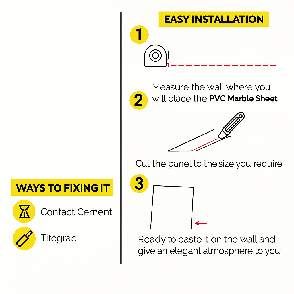 PVC WALL PANEL DECORATIVE MARBLE SHEET 4 X 8 FT  - GREY GOLD