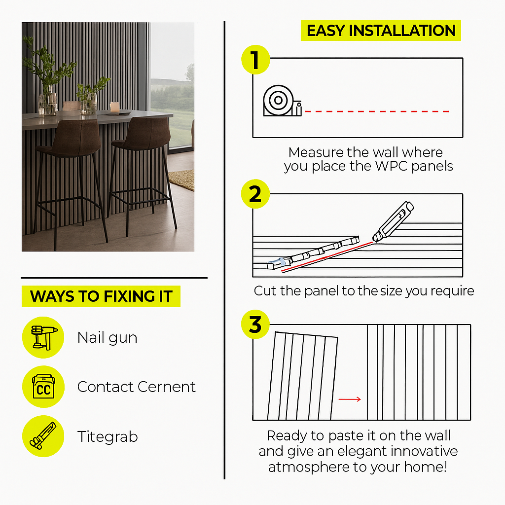 PVC WALL PANEL 6.8 X 9 FT  - GRAY OAK