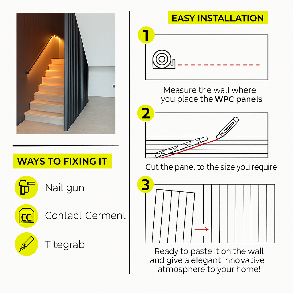 PVC WALL PANEL 6.8 X 9 FT  - DARK GREY