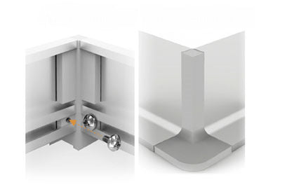 METALLIC CORNER SYSTEM CHEF "L" WHITE