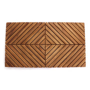 Radial Teak Wood Bath Mat - 19.75 x 35.5 x 1.75 - Teak | Federal Brace