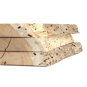 Live Edge Floating Shelf- 12" x 24" x 2"- Hickory | Federal Brace Raw Shelves