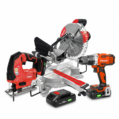 COMBO#1 10" Sliding Miter Saw Bundle with 20V Drill, 20V Jig Saw & Extra 20V Battery