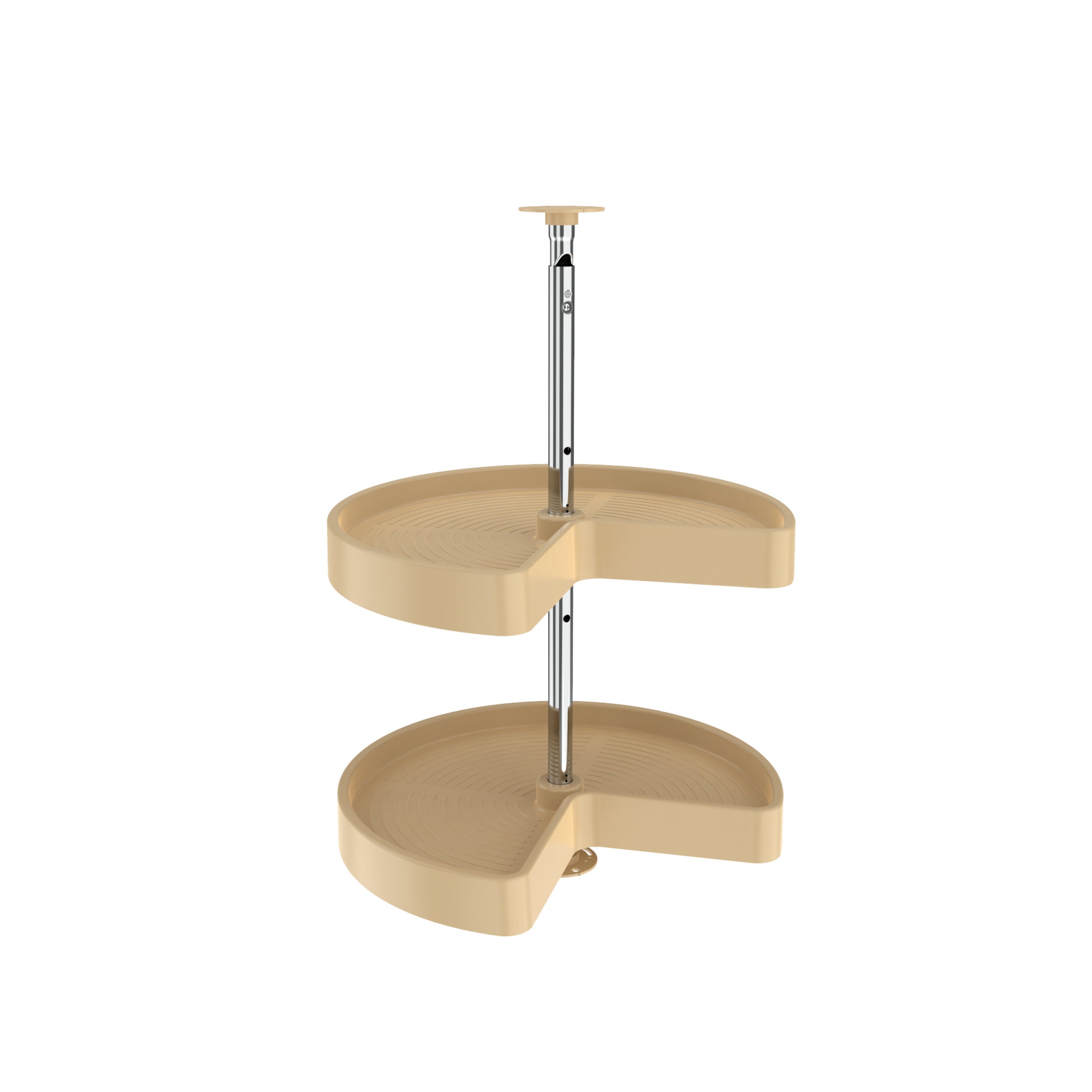 18 in Almond Polymer Kidney Lazy Susans 2-Shelf Almond  18 in (457 mm) W x 18 in (457 mm) D x 26 in (660 mm) H