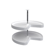 28 in White Polymer Kidney Lazy Susans 2-Shelf White  28 in (711 mm) W x 28 in (711 mm) D x 26 in (660 mm) H