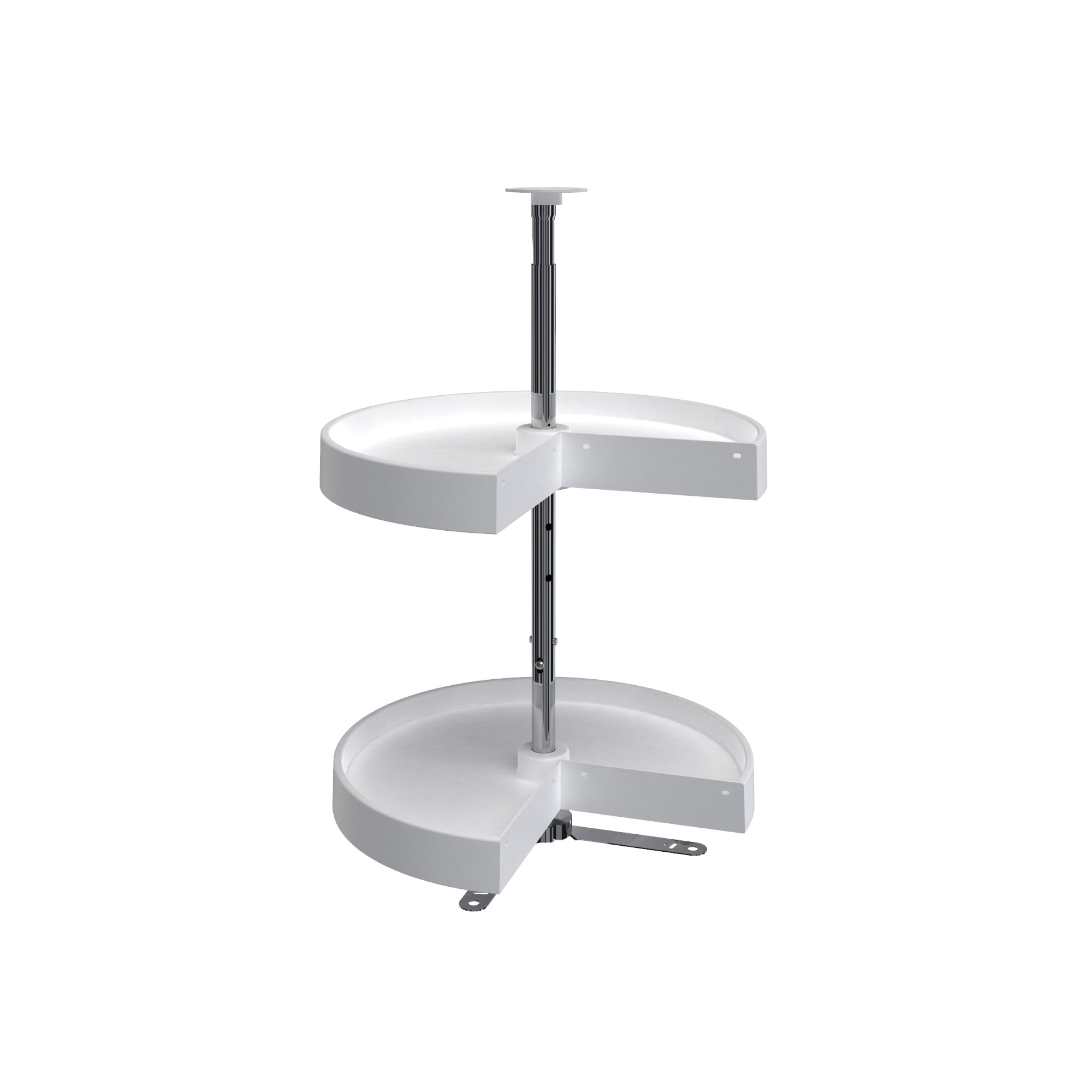 18 in White Polymer Pie-Cut Lazy Susans 2-Shelf White  18 in (457 mm) W x 18 in (457 mm) D x 26 in (660 mm) H