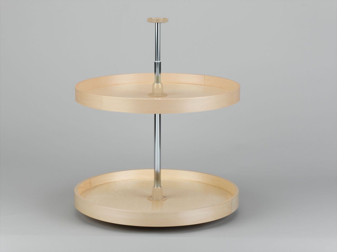 24 in Banded Wood Full Circle Lazy Susans 2-Shelf Natural  24 in (610 mm) W x 24 in (610 mm) D x 26 in (660 mm) H