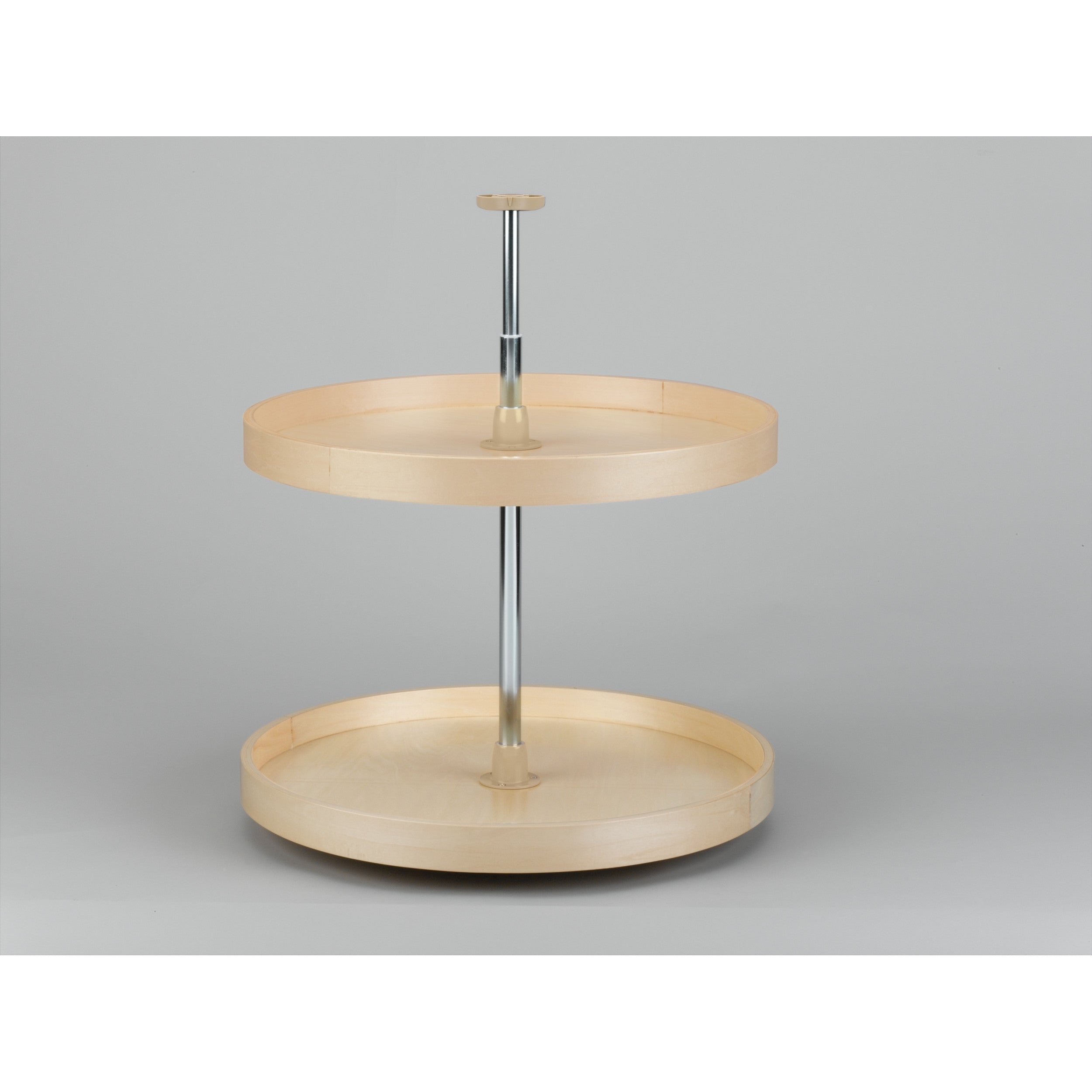 24 in Banded Wood Full Circle Lazy Susans 2-Shelf Natural  24 in (610 mm) W x 24 in (610 mm) D x 26 in (660 mm) H