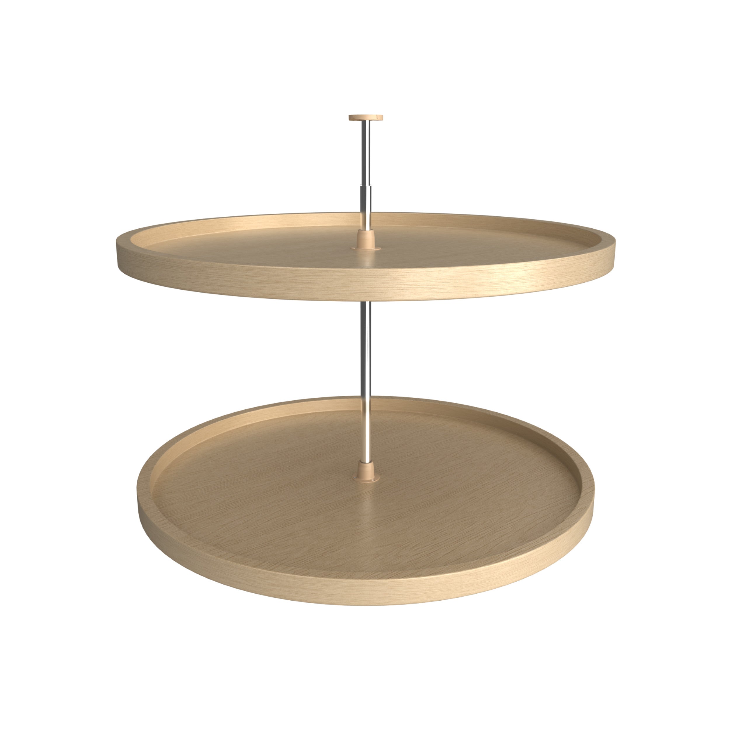 32 in Banded Wood Full Circle Lazy Susans 2-Shelf Natural  32 in (813 mm) W x 32 in (813 mm) D x 32.25 in (819 mm) H