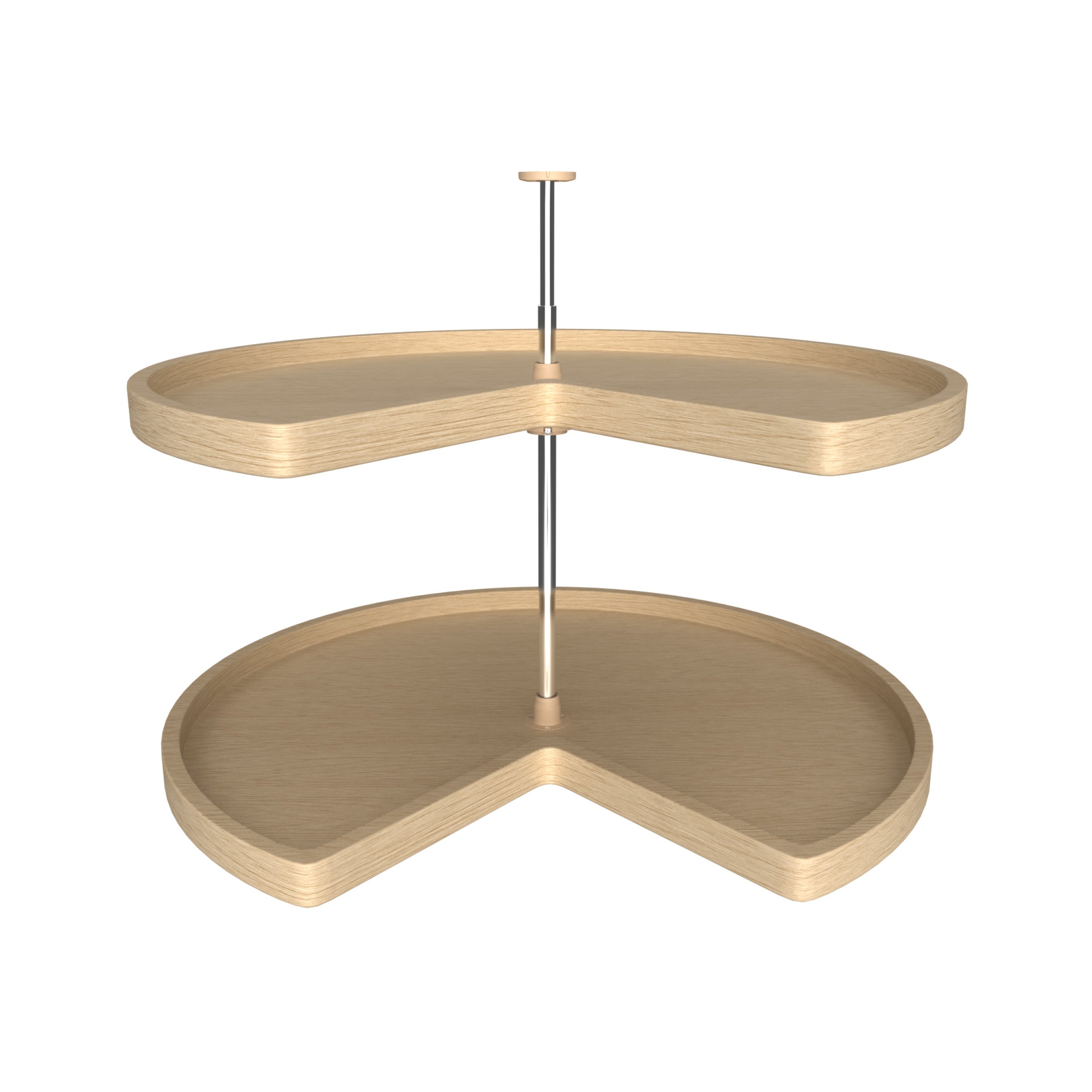 Wood Lazy Susan 32" Kidney  2-Shelf Natural  32 in (813 mm) W x 32 in (813 mm) D x 26 in (660 mm) H