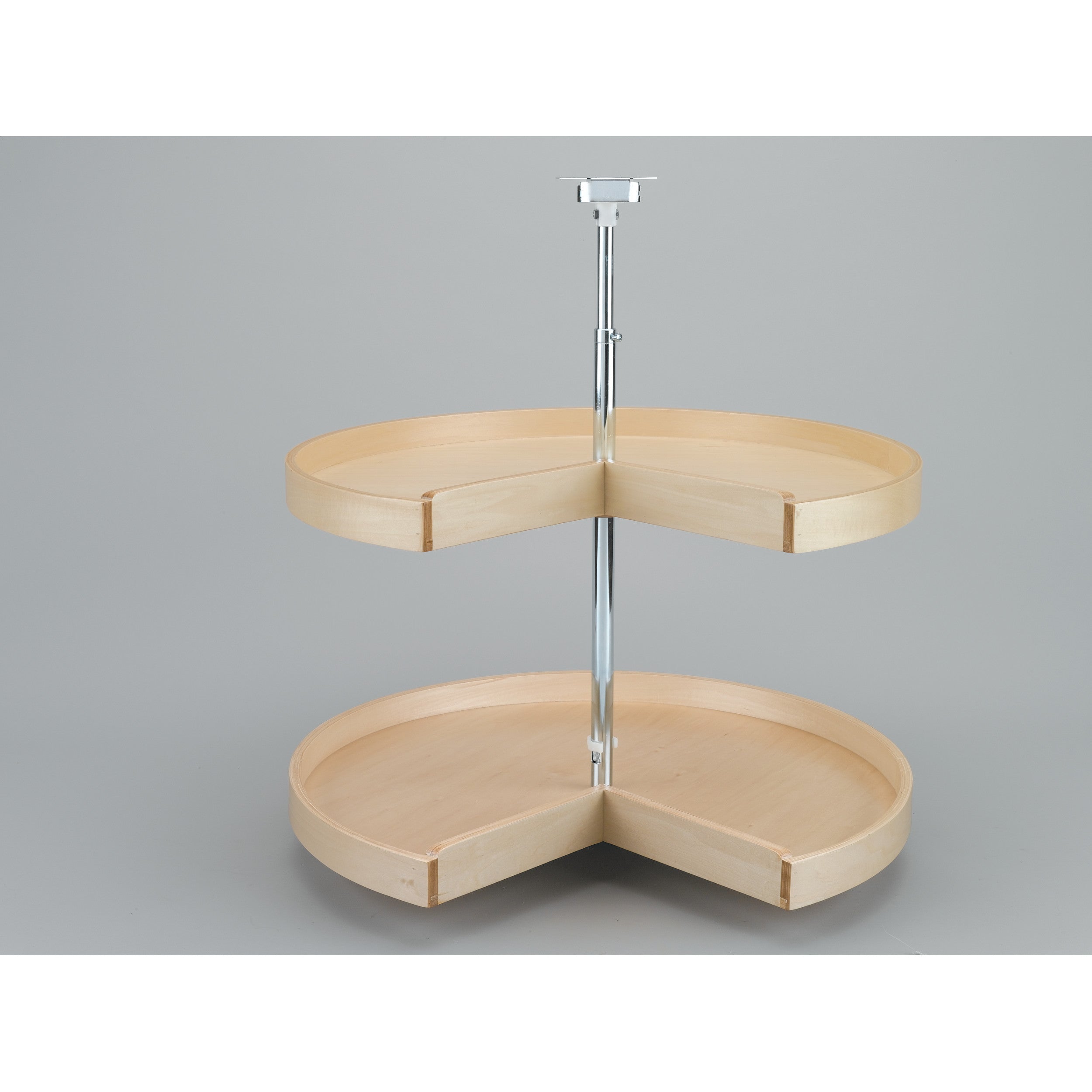 28 in Banded Wood Pie-Cut Lazy Susans 2-Shelf Natural  28 in (711 mm) W x 28 in (711 mm) D x 26 in (660 mm) H