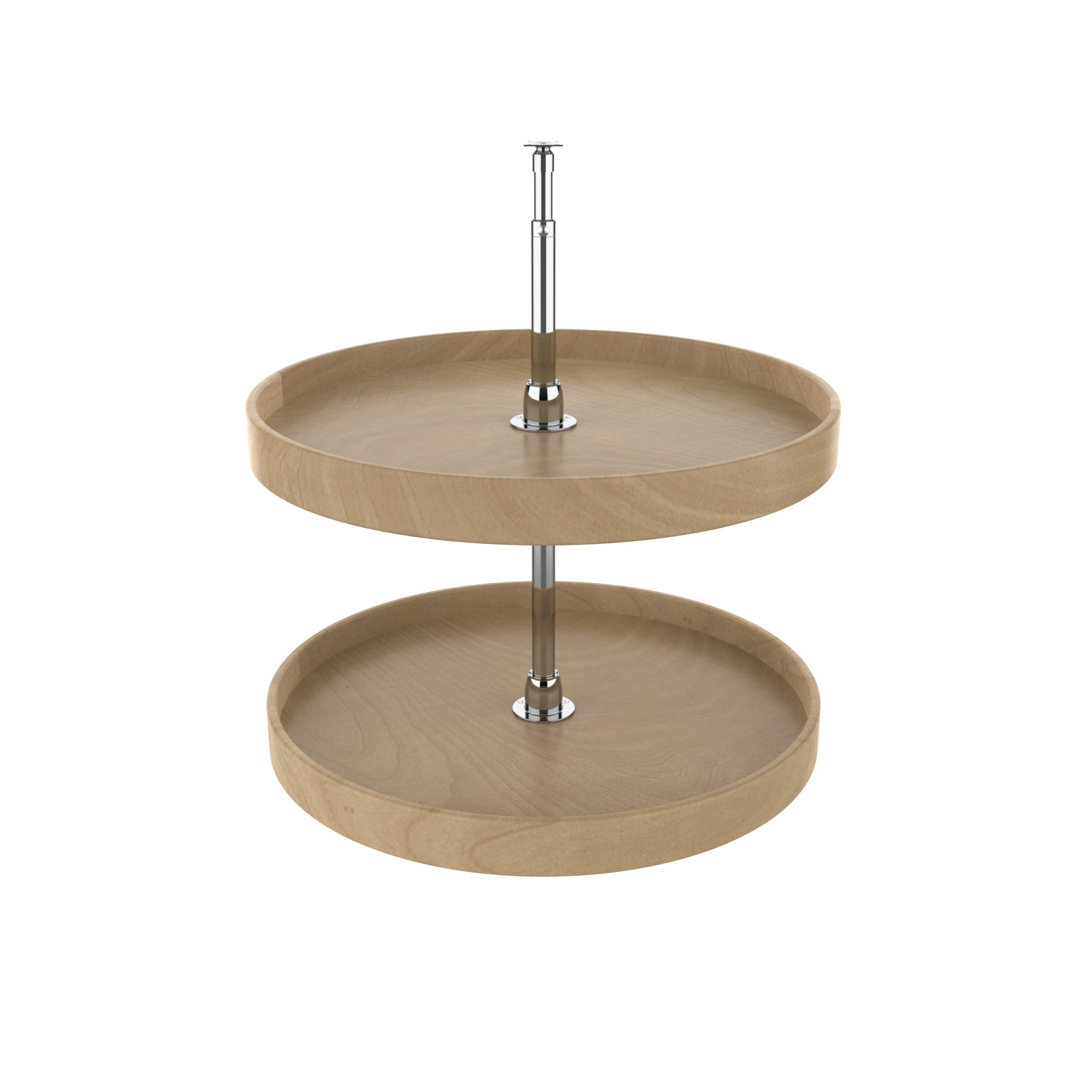 24 in Natural Wood Full Circle Lazy Susans 2-Shelf Natural  24 in (610 mm) W x 24 in (610 mm) D x 26 in (660 mm) H