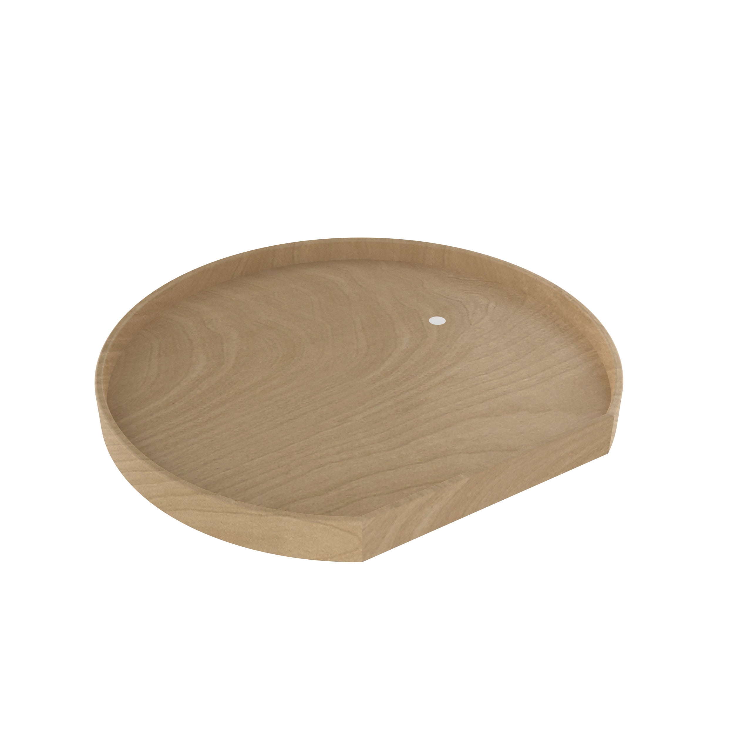 28 in Natural Wood D-Shape Lazy Susan Shelf Only Natural  28 in (711 mm) W x 28 in (711 mm) D x 2.38 in (60 mm) H