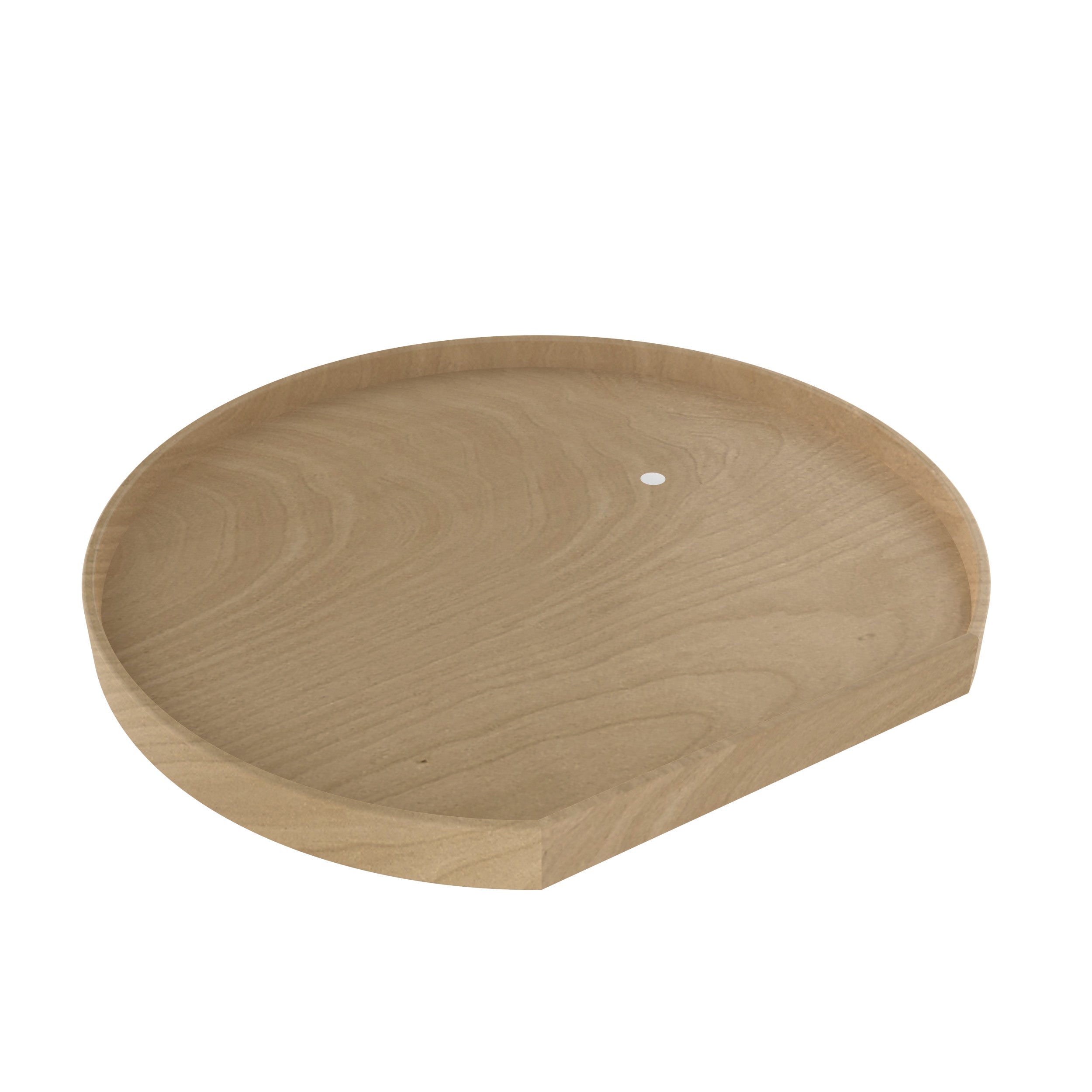 32 in Natural Wood D-Shape Lazy Susan Shelf Only Natural  32 in (813 mm) W x 32 in (813 mm) D x 2.38 in (60 mm) H