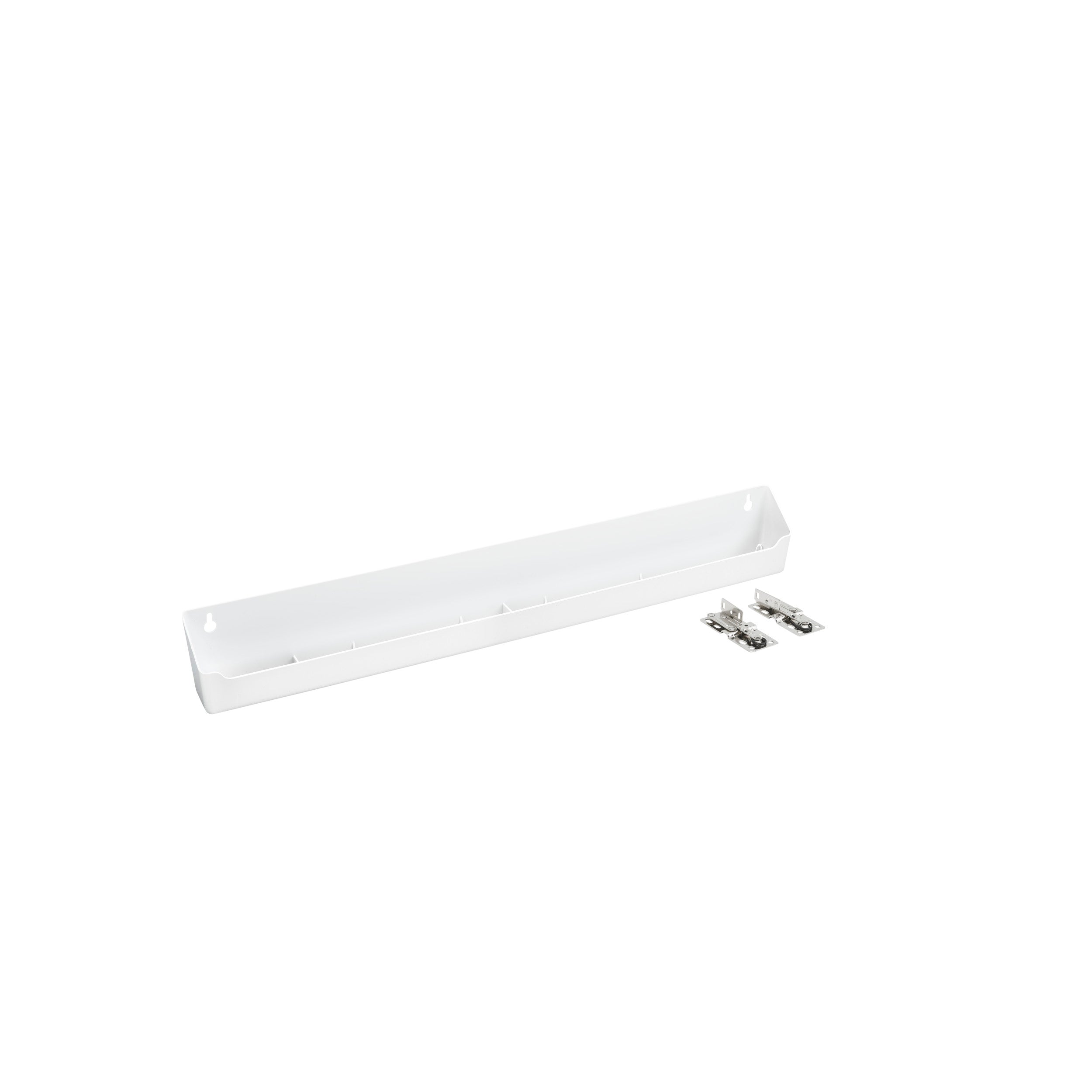 24 in White Polymer Lazy Daisy Tip-Out Tray White  24 in (610 mm) W x 2.13 in (54 mm) D x 3.81 in (97 mm) H