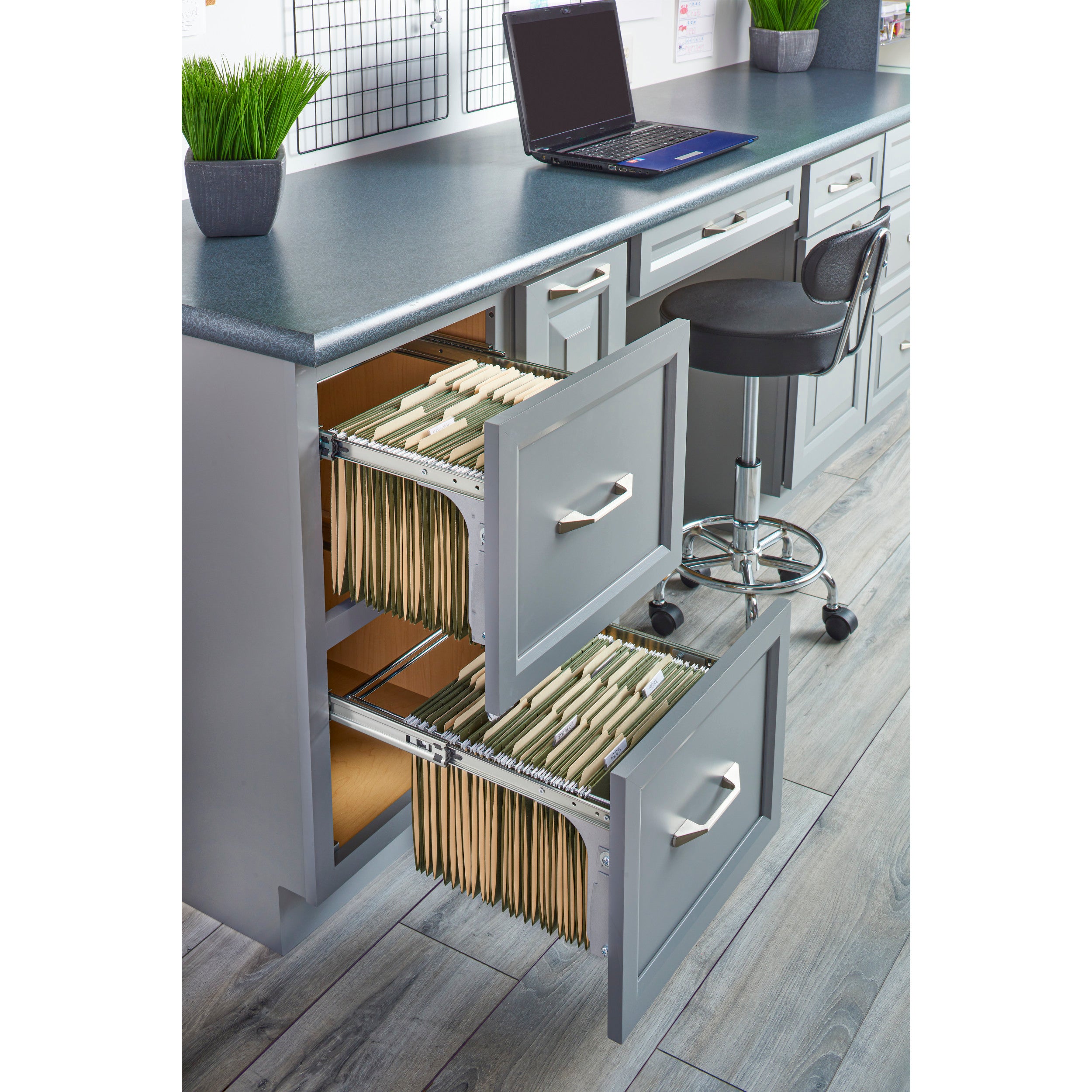 15 in Pullout File Drawer System Black  15 in (381 mm) W x 17.75 in (451 mm) D x 10.5 in (267 mm) H
