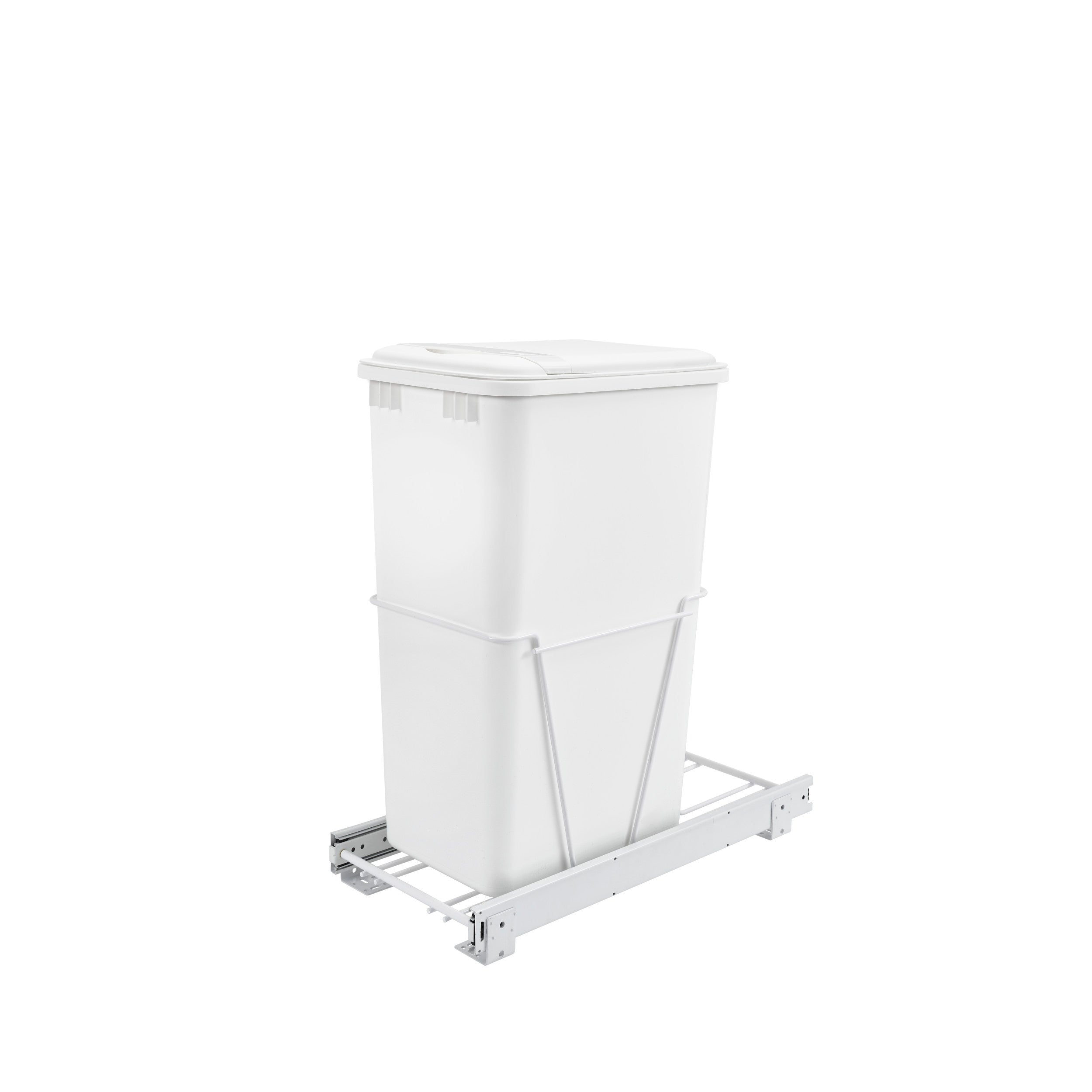 50 Qrt Pull-Out Waste Container White  11.25 in (286 mm) W x 22 in (559 mm) D x 23.25 in (591 mm) H