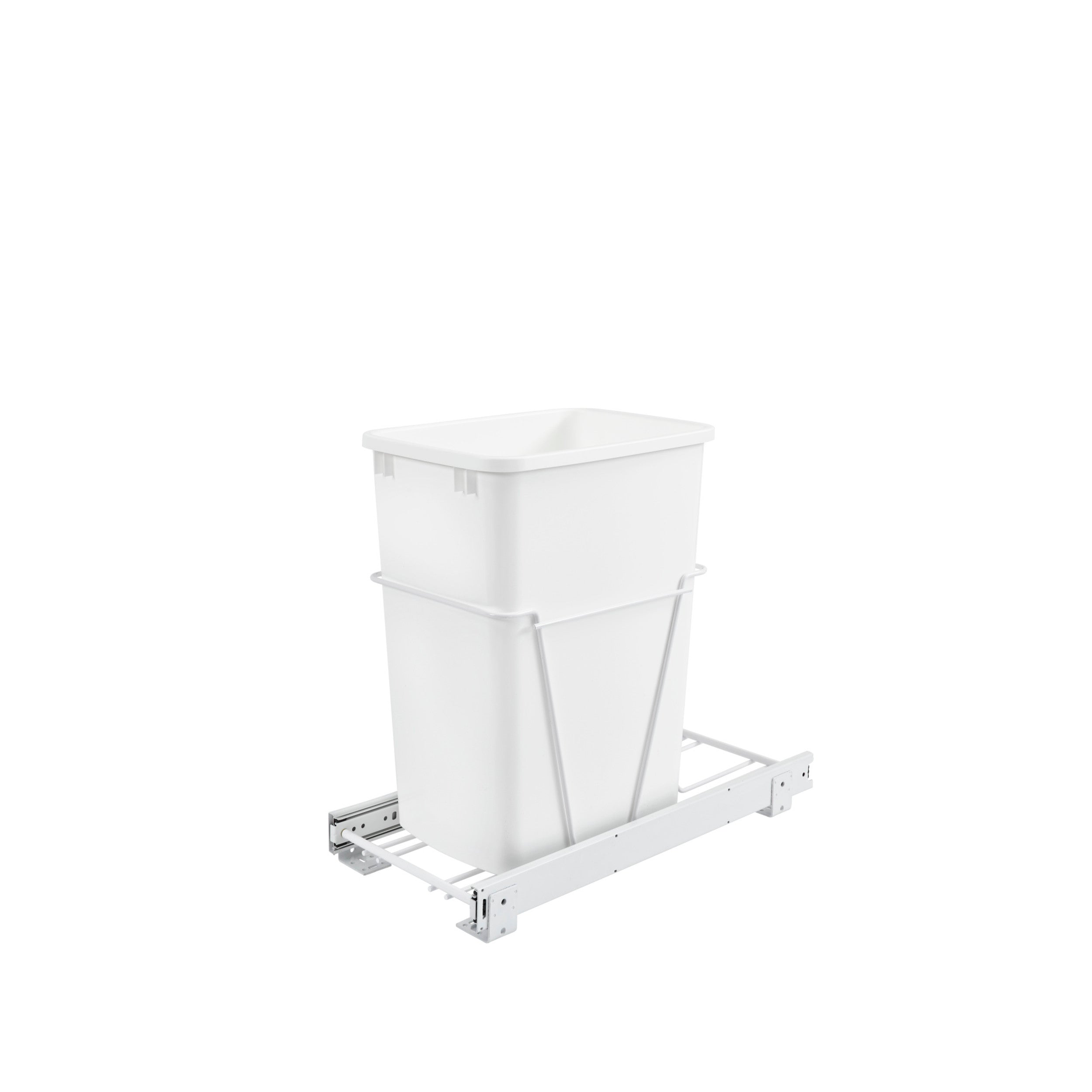 50 Qrt Pull-Out Waste Container White  11.25 in (286 mm) W x 22 in (559 mm) D x 23.25 in (591 mm) H