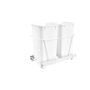 Double 27 Qrt Pull-Out Waste Containers White  11.81 in (300 mm) W x 22.25 in (565 mm) D x 19.13 in (486 mm) H