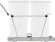 Double 35 Qrt Pull-Out Waste Containers White  14.38 in (365 mm) W x 22 in (559 mm) D x 19.25 in (489 mm) H