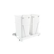 Double 35 Qrt Pull-Out Waste Containers White  14.38 in (365 mm) W x 22 in (559 mm) D x 19.25 in (489 mm) H