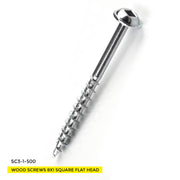 WOOD SCREWS IMEX SQUARE ROUND WASHER WITH NIBS #8 1" TYPE 17 COARSE ZINC 500 BOX