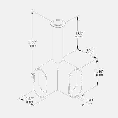 CORNER SUPPORT FOR OVAL CLOSET TUBE MATT BLACK