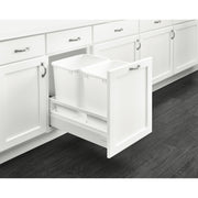 Double 35 Qrt Tandem Pull-Out Waste Container White  18.5 in (470 mm) W x 22.4 in (569 mm) D x 19 in (483 mm) H